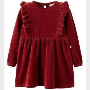 Lil' Atelier Kjole - Velour - NmfSaga - Red Dahlia