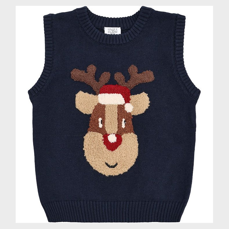 Hust and Claire Vest - Strik - HCPrinco Reindeer - More Navy