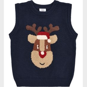 Hust and Claire Vest - Strik - HCPrinco Reindeer - More Navy