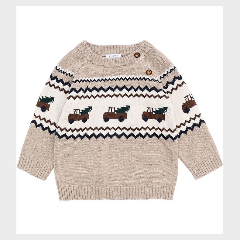 Hust and Claire Bluse - Strik - HCPerry - Beige Melange m. Lastb