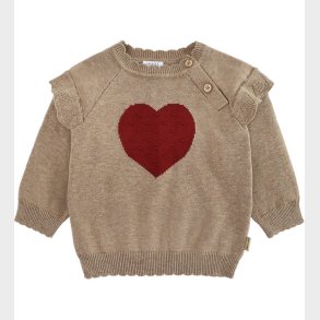 Hust and Claire Bluse - Strik - HCPusle - Biscuit m. Hjerte