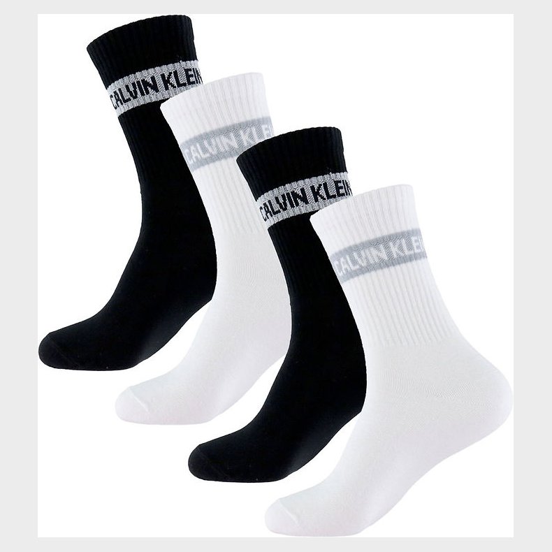 Calvin Klein Strmper - 4-pak - Hvid/Sort