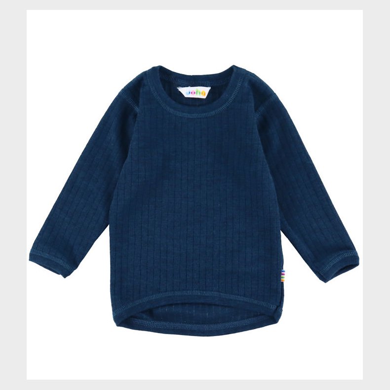 Joha Bluse - Uld - Rib - Mrk Turkis