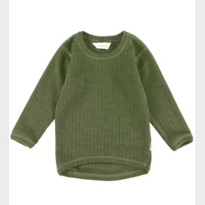 Joha Bluse - Uld - Rib - Mrk Oliven