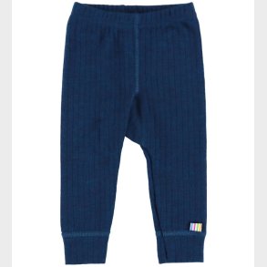 Joha Leggings - Uld - Rib - Mrk Turkis