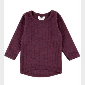 Joha Bluse - Uld - Rib - Blomme