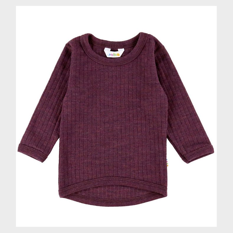 Joha Bluse - Uld - Rib - Blomme