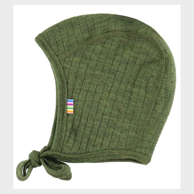 Joha Babyhjelm - Uld - Rib - 2-lags - Mrk Oliven