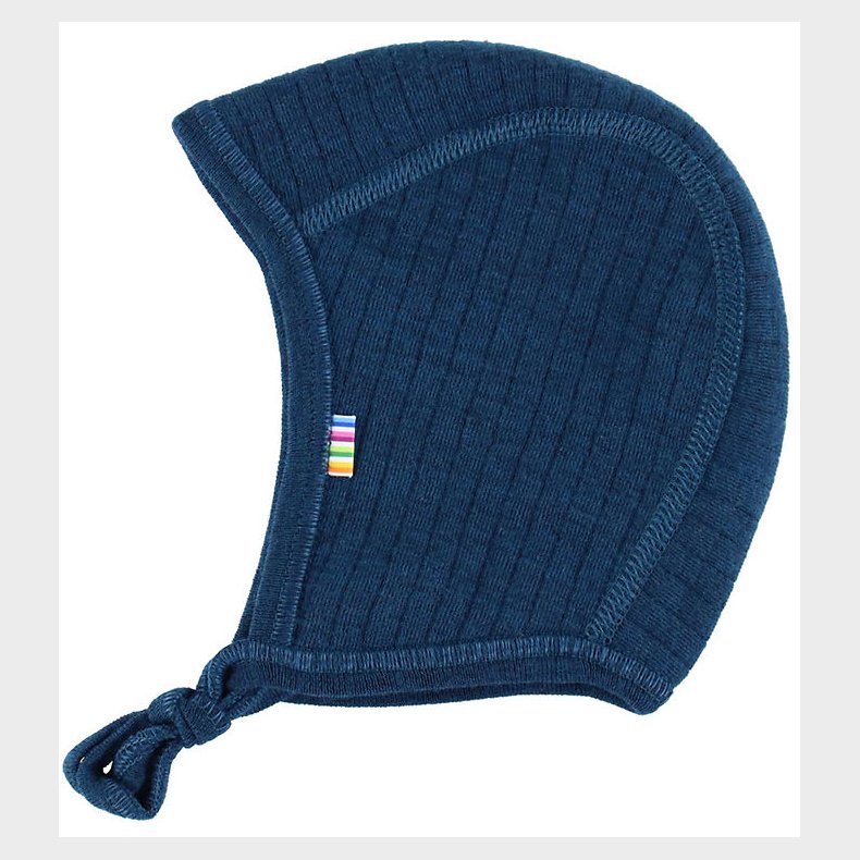 Joha Babyhjelm - Uld - Rib - 2-lags - Mrk Turkis