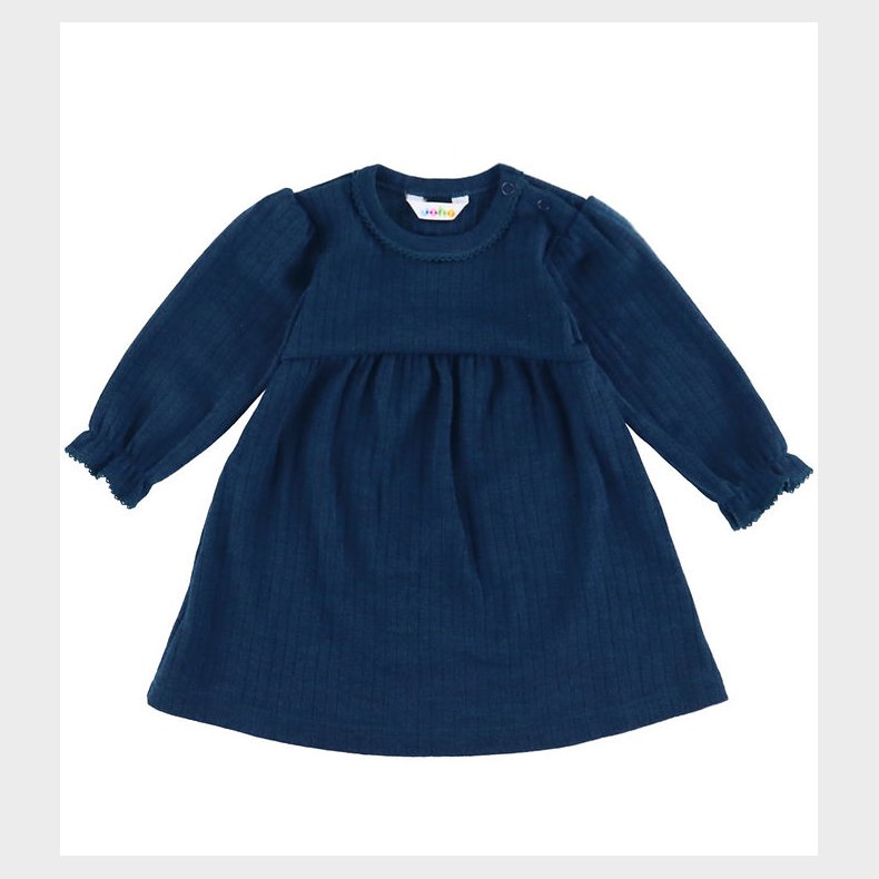 Joha Kjole - Uld - Rib - Mrk Turkis