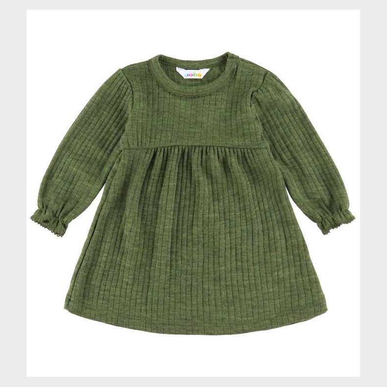 Joha Kjole - Uld - Rib - Mrk Oliven