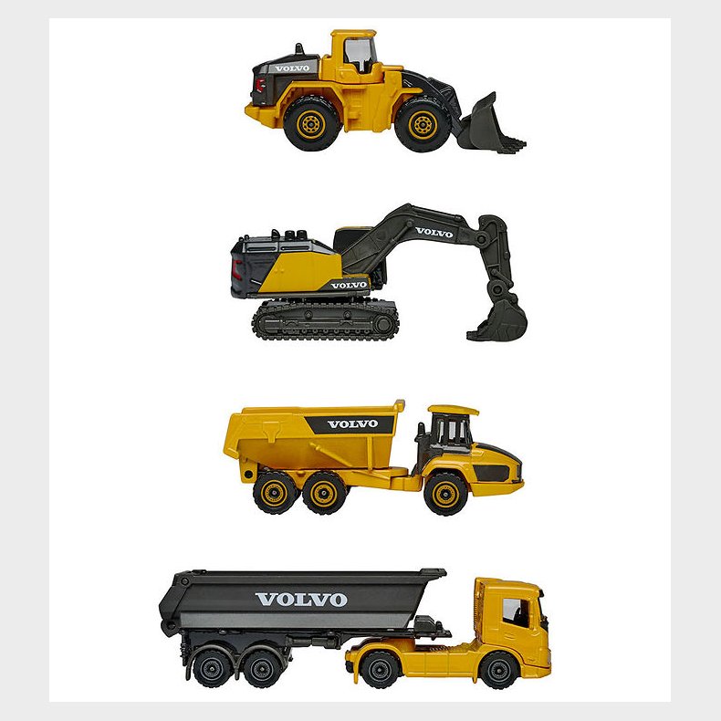 Majorette Legetj - Volvo Arbejdsmaskiner - 4 stk