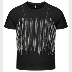 Kids Only T-shirt - KogBillie - Stone Top - Black/Rhinestone Sil