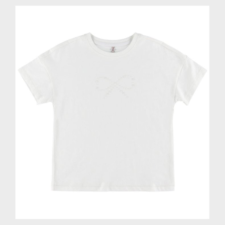 Kids Only - T-shirt - KogKate - O-Neck Pearl Top - Cloud Dancer/