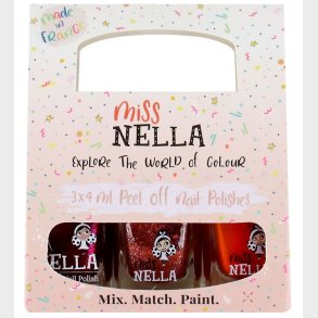 Miss Nella Neglelak - 3-pak - Rde Farver