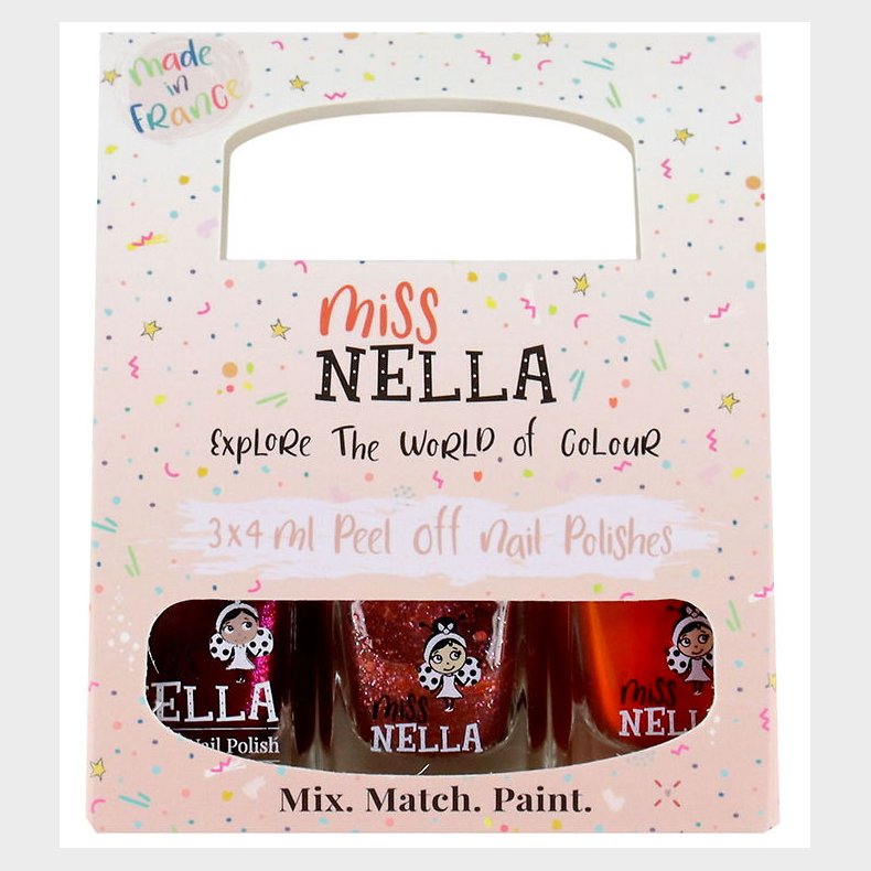 Miss Nella Neglelak - 3-pak - Rde Farver