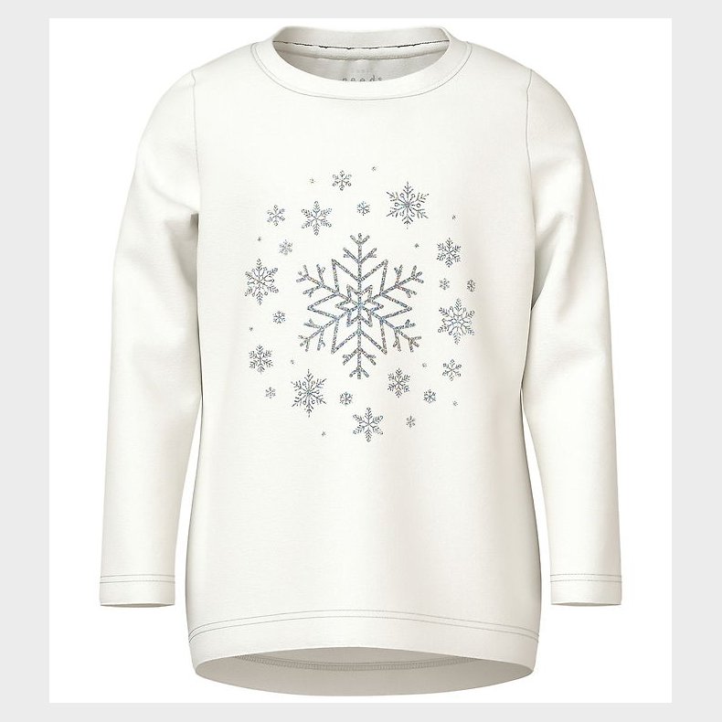 Name It Bluse - NmfViparty - Cloud Dancer/Snowflakes