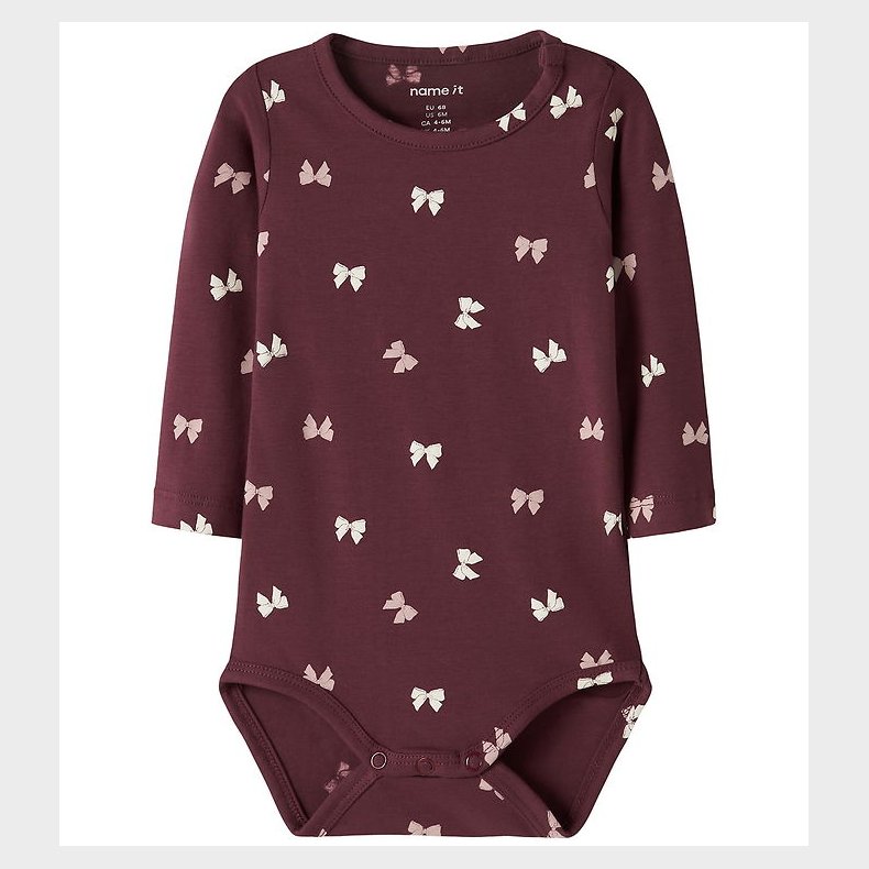 Name It Body l/ - NbfVandora - Burgundy/Bow