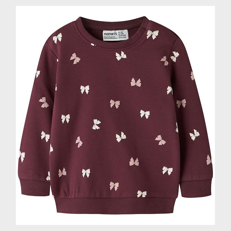 Name It Sweatshirt - NbfVimone - Burgundy/Bow