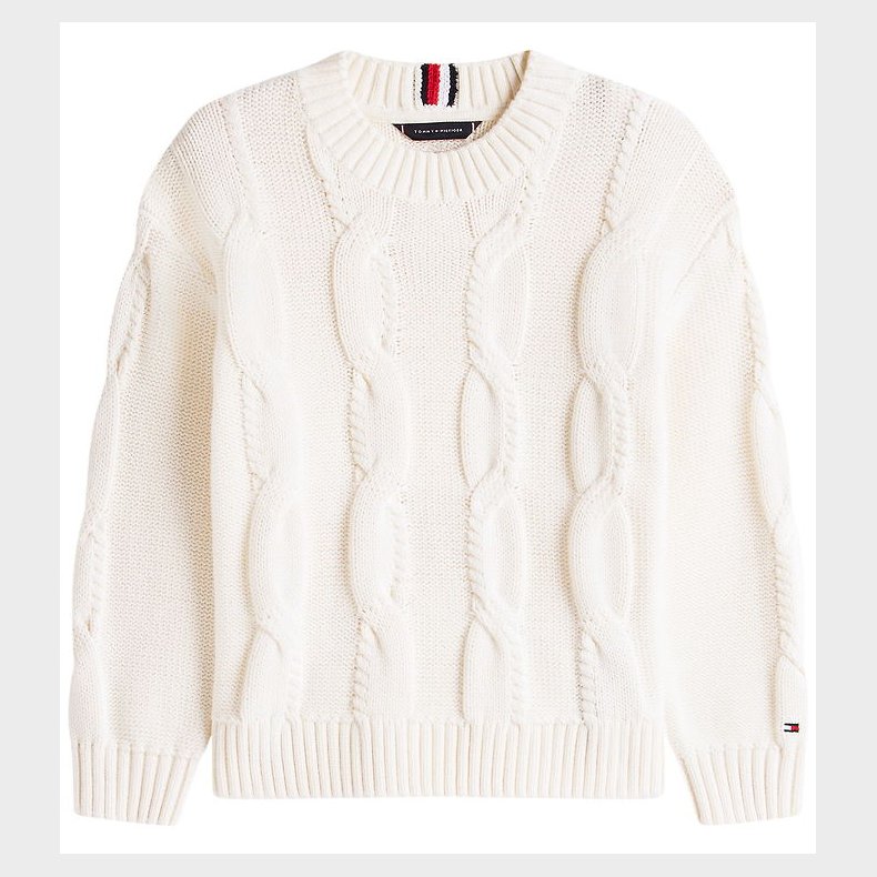 Tommy hilfiger Bluse Strik - Cable - Ivory Silk/White