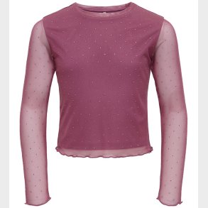 Kids Only Bluse - KogJada - Tyl - Rose Wine/Dtm Rhinestones