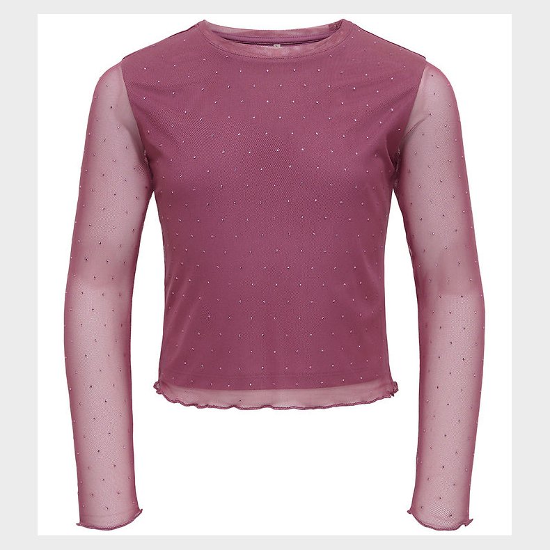 Kids Only Bluse - KogJada - Mesh - Rose Wine/Dtm Rhinestones