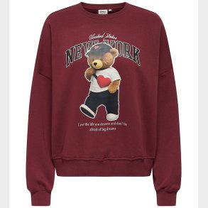 Kids Only Sweatshirt - KogLinda - Cabernet/New York Teddy