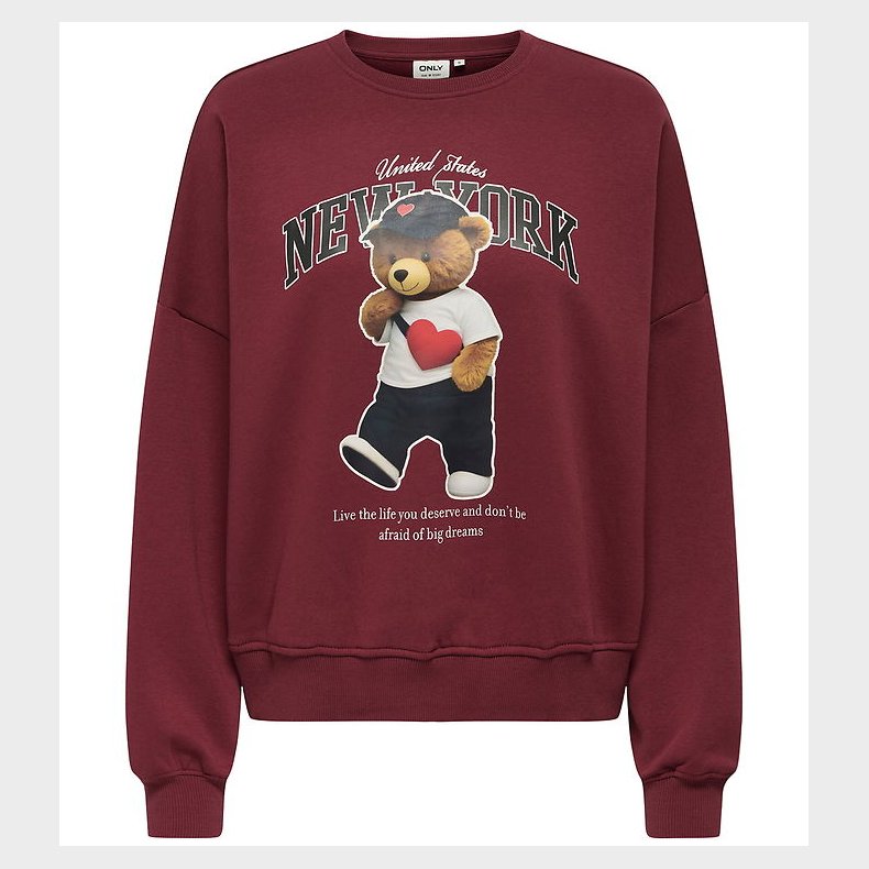 Kids Only Sweatshirt - KogLinda - Cabernet/New York Teddy
