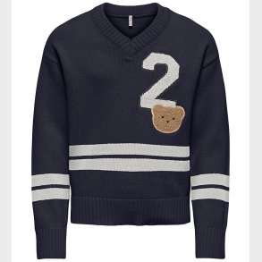 Kids Only Bluse - Strik - KogJanny - Night Sky/Badge/Cloud Dance