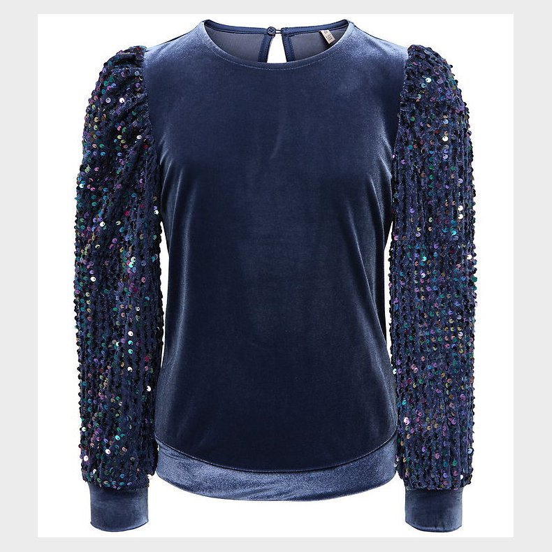 Kids Only Bluse - KogConfidence - Velour/Palietter - Naval Acade