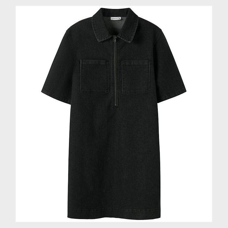 Name It Kjole - NkfBlake - 1/2 Loose - Dark Grey Denim