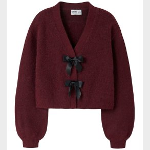 Name It Cardigan - Strik - NkfRina - Burgundy/BLACK BOW
