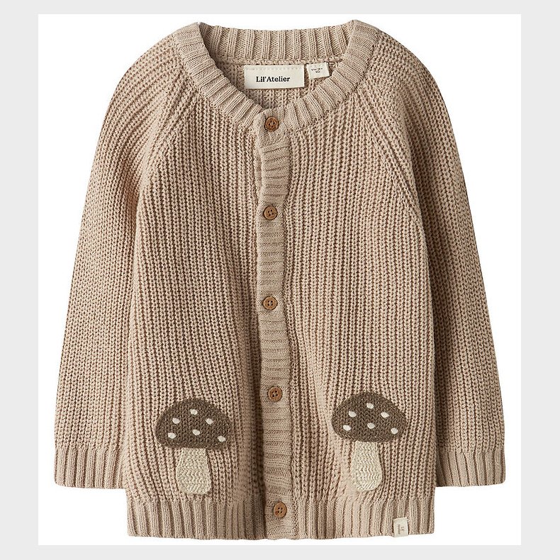 Lil Atelier Cardigan - Strik - NmmEmlen - Oxford Tan m. Svampe