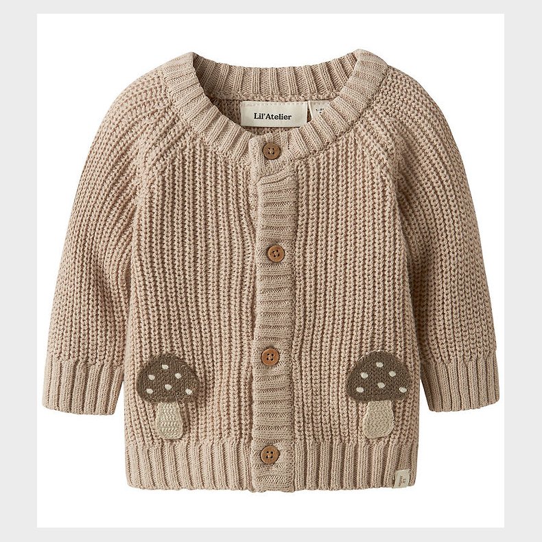 Lil Atelier Cardigan - Strik - NbmEmlen - Oxford Tan m. Svampe