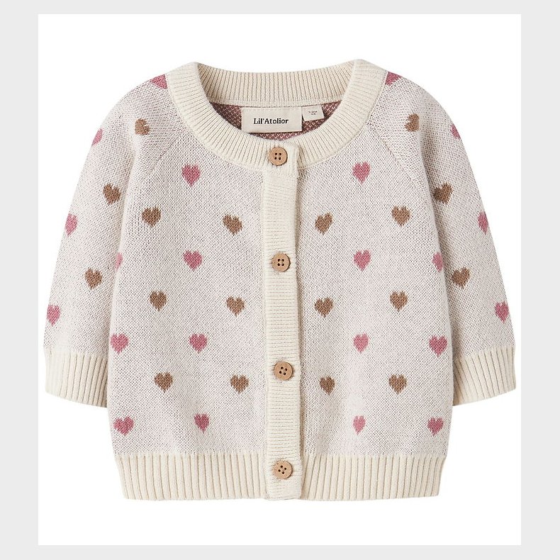 Lil Atelier Cardigan - Strik - NbfSaran - Turtledove/Sepia Tint