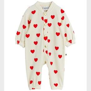 Mini Rodini Heldragt - Velour - Hearts - Hvid