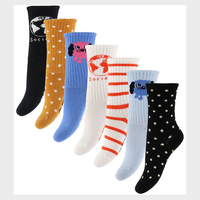 Mini Rodini Strmper - 7-pak - Doggie - Multi