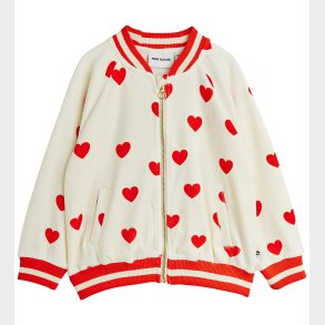 Mini Rodini Cardigan - Velour - Hearts - Hvid