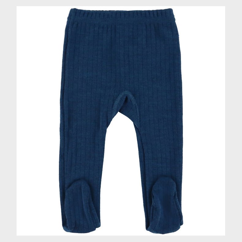 Joha Leggings m. Fdder - Uld - Rib - Mrk Turkis