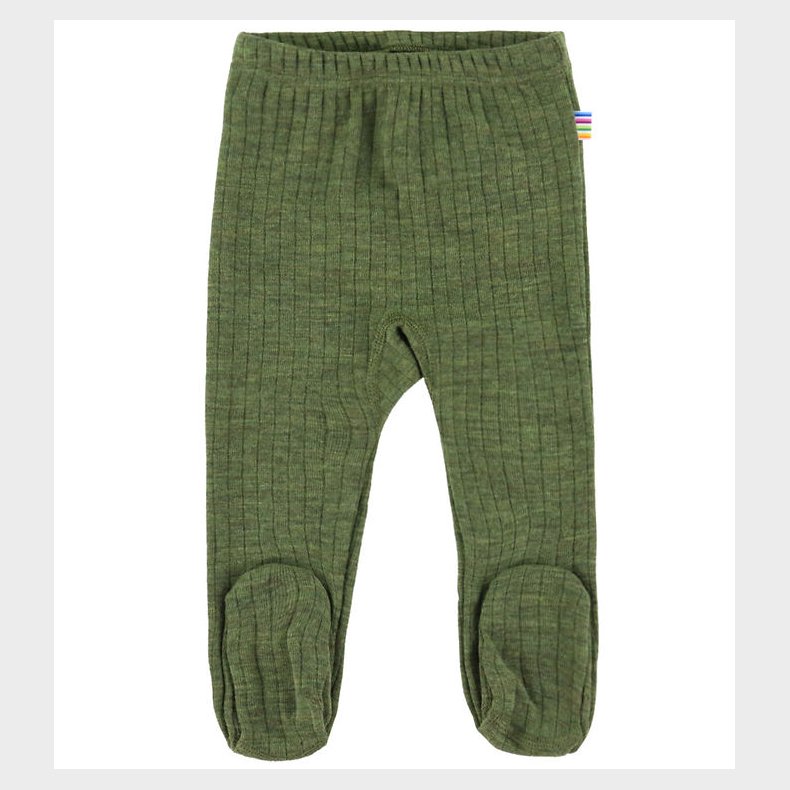Joha Leggings m. Fdder - Uld - Rib - Mrk Oliven