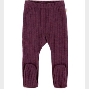 Joha Leggings m. Fdder - Uld - Rib - Blomme