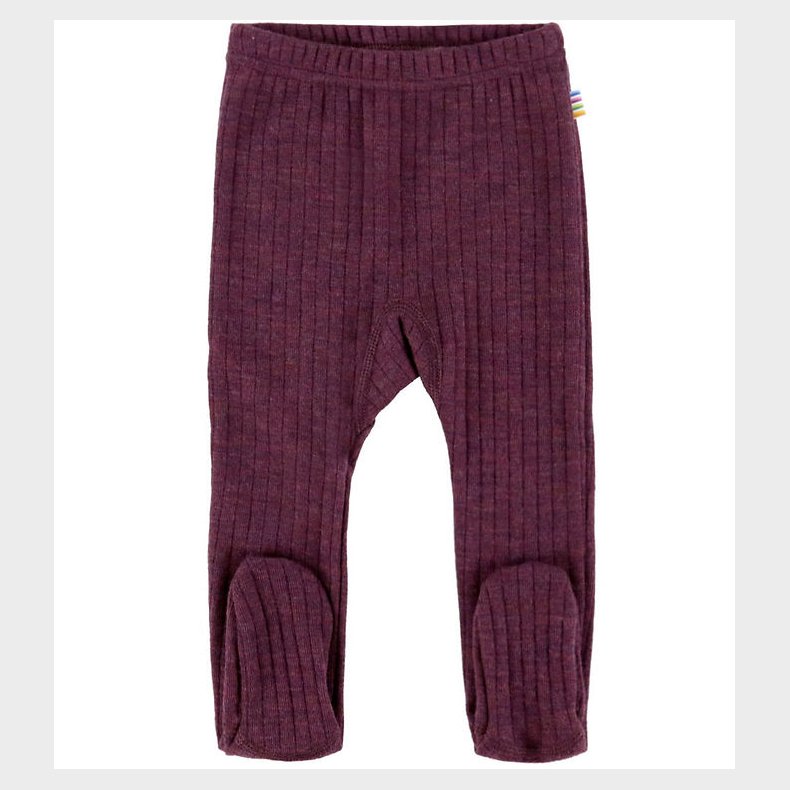 Joha Leggings m. Fdder - Uld - Rib - Blomme