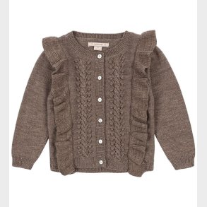 Konges Sljd Cardigan - Uld - Strik - Fiol Frill - Brunmeleret