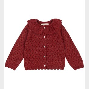 Konges Sl�jd Cardigan - Strik - Red Dahlia m. Hulm�nster
