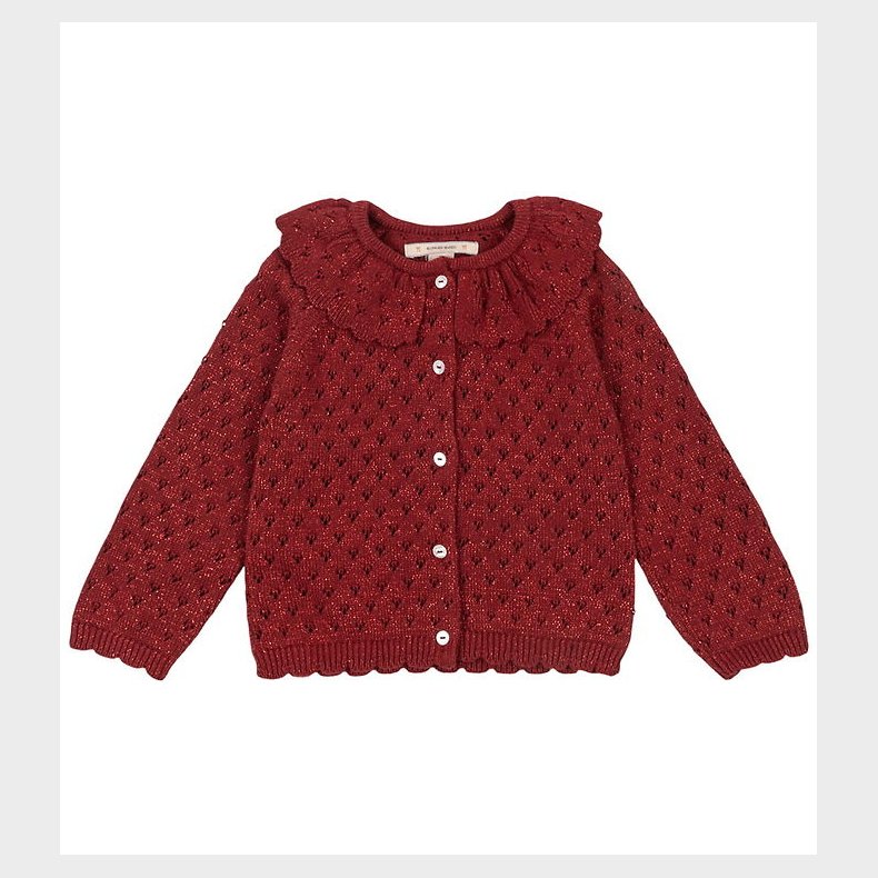 Konges Sl�jd Cardigan - Strik - Red Dahlia m. Hulm�nster