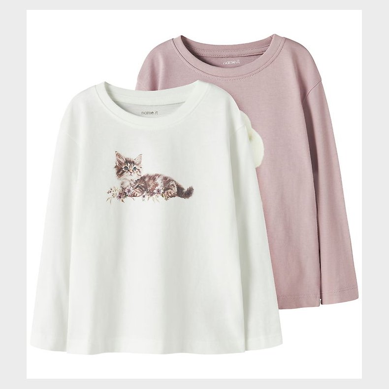 Name It Bluse - 2-pak - NmfVotea - Cloud Dancer/Keepsake Lilac P