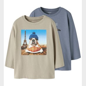 Name It Bluse - 2-pak - NmmVoto - Island Fossil/Flint Stone Peng