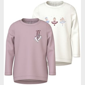 Name It Bluse - 2-pak - NmfVix - Cloud Dancer/Keepsake Lilac Par