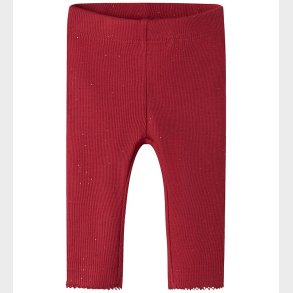 Name It Leggings - Rib - NbfRosally - Jester Red m. Glimmer