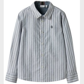 Name It Skjorte - NmmRekid - Flint Stone/Thin Stripe - Bright Wh